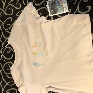 PINK FLOWER TEEN GIRL CROP TOP